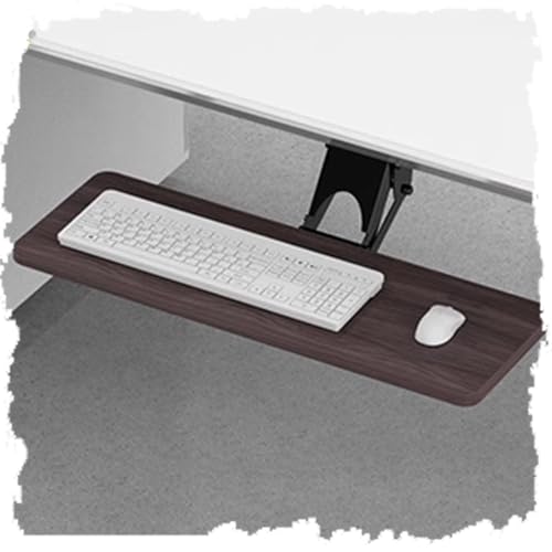 Erweiterungsfach für den Tisch, Schwenkbare Tastaturschublade unter dem Schreibtisch, Tastaturablage, Einstellbarer Winkel, ausziehbare Schreibtischverlängerung(Walnut,75CM/30IN) von WEITINGKKK