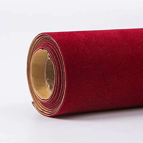Düsen Spitze, Selbstklebende Samt-Flock-Stoff-Liner-Rolle 50cm x 150cm Multicolor(Wine Red) von WEITINGKKK