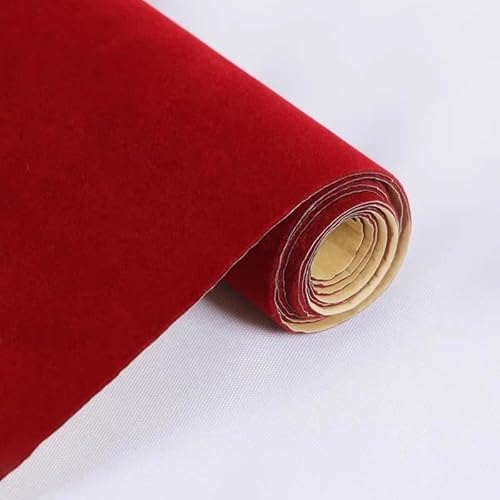 Düsen Spitze, Selbstklebende Samt-Flockstoff-Einlage for die Aufbewahrung von Bastelutensilien, 50 cm x 150 cm, mehrfarbig, Mehrfachpackung(Burgundy,5pcs) von WEITINGKKK