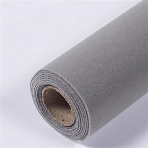 WEITINGKKK Samt Filz Blatt, Selbstklebender Filzstoff mit Samt-Flockrücken, 50 x 150 cm, 19 x 59 Zoll, mehrfarbig(Grey) von WEITINGKKK