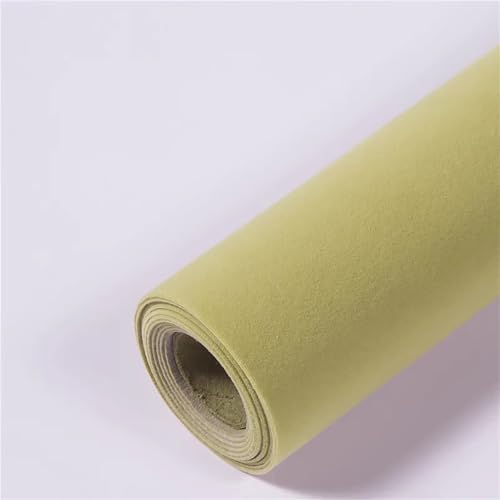 WEITINGKKK Samt Filz Blatt, Selbstklebender Filzstoff mit Samt-Flockrücken, 50 x 150 cm, 19 x 59 Zoll, mehrfarbig(Light Yellow) von WEITINGKKK