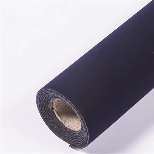 WEITINGKKK Samt Filz Blatt, Selbstklebender Filzstoff mit Samt-Flockrücken, 50 x 150 cm, 19 x 59 Zoll, mehrfarbig(Navy Blue) von WEITINGKKK