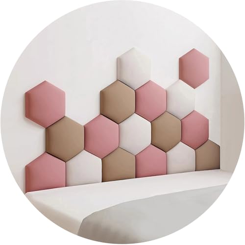 WEITINGKKK Wandpolster, gepolsterte Wandpaneele, selbstklebend, 3D, für Kopfteil, Kinderzimmer, mehrfarbig, mehrere Größen, 17 Stück (Pink, 120 x 70 cm) von WEITINGKKK