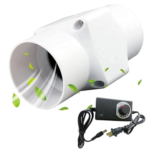 WEITINGKKK Wandventilator, Auspuff-Inline-Rohrventilator 12 V 2 Zoll 6 W 22 CFM Optionaler Drehzahlregler Multicolor(No Adjustable Speed,Black) von WEITINGKKK