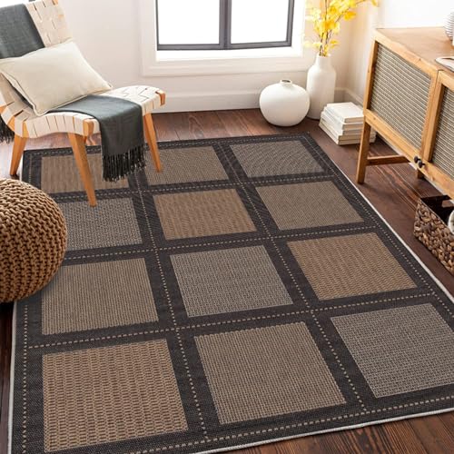 WEITINGKKK Wasserdichter Outdoor-Teppich Garten-Teppich, Leicht zu reinigen for Balkon, Hof, tragbare Picknickmatte for Wohnmobile(J,50 * 80cm) von WEITINGKKK