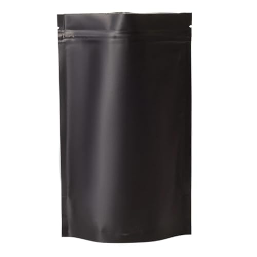 WEITINGKKK Ziplock-Beutel wiederverschließbar, 100 Stück Mylar-Folie Stand Up Zip-Lock Beutel mit Aufreißkerbe Multicolor Mehrere Größen(Black,16x24cm) von WEITINGKKK