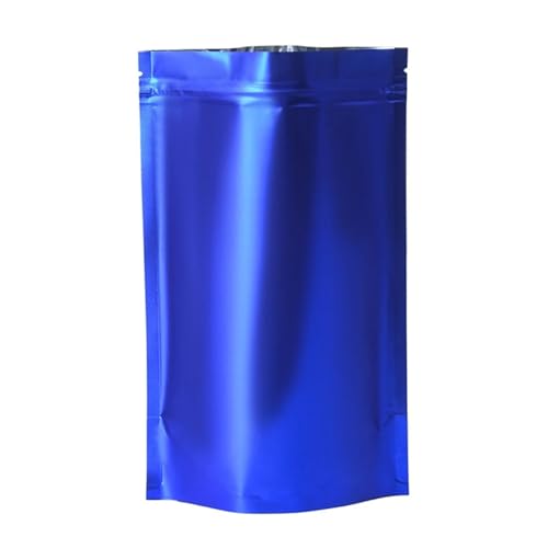 WEITINGKKK Ziplock-Beutel wiederverschließbar, 100 Stück Mylar-Folie Stand Up Zip-Lock Beutel mit Aufreißkerbe Multicolor Mehrere Größen(Blue,14x20cm) von WEITINGKKK