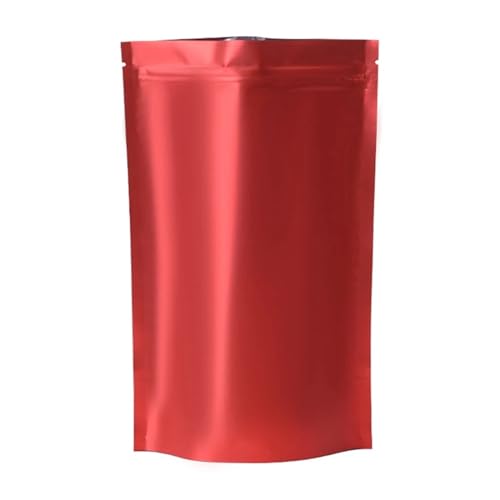 WEITINGKKK Ziplock-Beutel wiederverschließbar, 100 Stück Mylar-Folie Stand Up Zip-Lock Beutel mit Aufreißkerbe Multicolor Mehrere Größen(Red,18x26cm) von WEITINGKKK