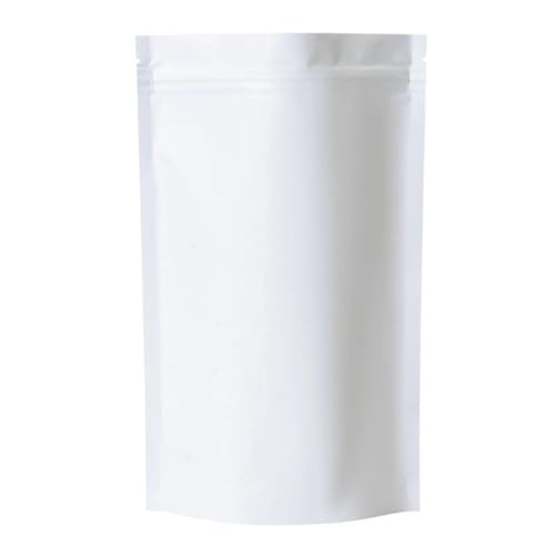 WEITINGKKK Ziplock-Beutel wiederverschließbar, 100 Stück Mylar-Folie Stand Up Zip-Lock Beutel mit Aufreißkerbe Multicolor Mehrere Größen(White,9x13cm) von WEITINGKKK