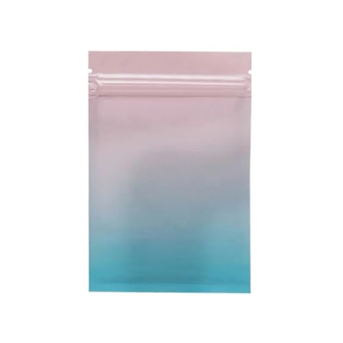 WEITINGKKK Ziplock-Beutel wiederverschließbar, Aluminiumfolie Flat Lock Ziplock Taschen Multicolor Mehrere Größen Packung mit 100(Pink Blue,8x12cm) von WEITINGKKK