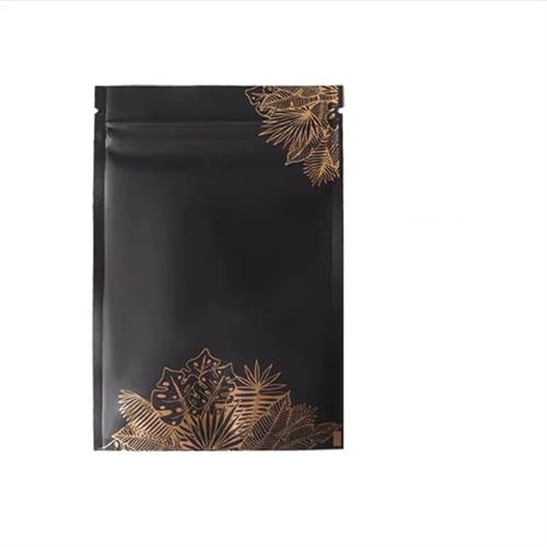WEITINGKKK Ziplock-Beutel wiederverschließbar, Packung mit 50 Aluminiumfolie Lebensmittel Lagerung Ziplock Taschen Multicolor Mehrere Größen(Black,10x15cm) von WEITINGKKK