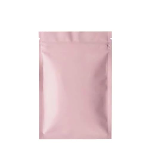 WEITINGKKK Ziplock-Beutel wiederverschließbar, Packung mit 50 Aluminiumfolie Lebensmittel Lagerung Ziplock Taschen Multicolor Mehrere Größen(Light Red,10x15cm) von WEITINGKKK