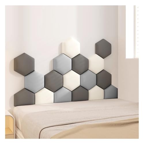 Wandkissen-Polsterung, gepolsterte Wandpaneele, selbstklebend, 3D-Wandaufkleber, Kopfteil, Wanddekoration, 17 Stück, mehrfarbig, mehrere Größen (mehrfarbig, 01,150 x 87 cm) von WEITINGKKK