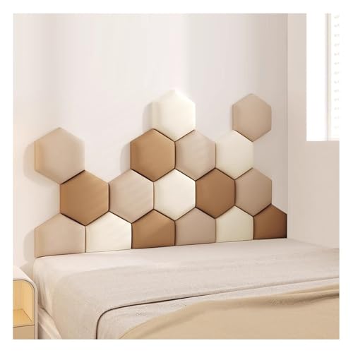 Wandkissen-Polsterung, gepolsterte Wandpaneele, selbstklebend, 3D-Wandaufkleber, Kopfteil, Wanddekoration, 17 Stück, mehrfarbig, mehrere Größen (mehrfarbig, 02,150 x 87 cm) von WEITINGKKK