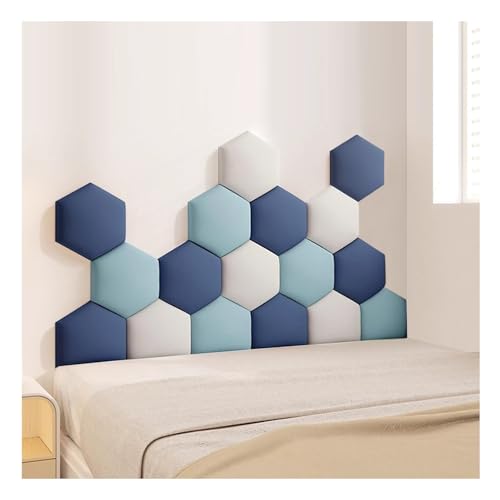 Wandkissen-Polsterung, gepolsterte Wandpaneele, selbstklebend, 3D-Wandaufkleber, Kopfteil, Wanddekoration, 17 Stück, mehrfarbig, mehrere Größen (mehrfarbig, 05,120 x 70 cm) von WEITINGKKK