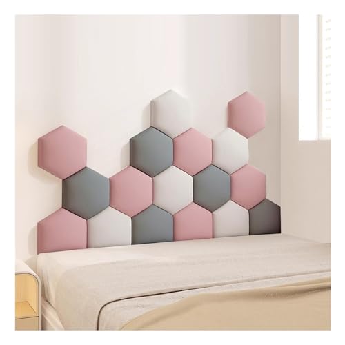 Wandkissen-Polsterung, gepolsterte Wandpaneele, selbstklebend, 3D-Wandaufkleber, Kopfteil, Wanddekoration, 17 Stück, mehrfarbig, mehrere Größen (mehrfarbig, 06,150 x 87 cm) von WEITINGKKK