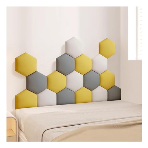 Wandkissen-Polsterung, gepolsterte Wandpaneele, selbstklebend, 3D-Wandaufkleber, Kopfteil, Wanddekoration, 17 Stück, mehrfarbig, mehrere Größen (mehrfarbig, 09,150 x 87 cm) von WEITINGKKK