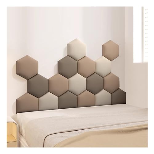 Wandkissen-Polsterung, gepolsterte Wandpaneele, selbstklebend, 3D-Wandaufkleber, Kopfteil, Wanddekoration, 17 Stück, mehrfarbig, mehrere Größen (mehrfarbig - 07,180 x 105 cm) von WEITINGKKK
