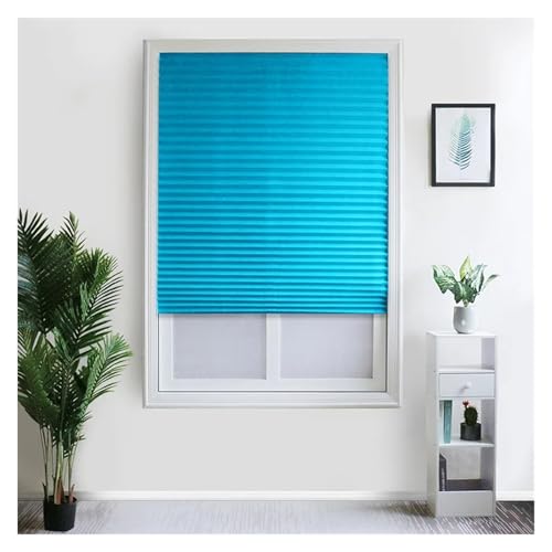 vorübergehende Fenster, Selbstklebende, plissierte vertikale Fensterjalousien, halbverdunkelnd, mehrfarbig, mehrere Größen(Blue,150x90cm) von WEITINGKKK