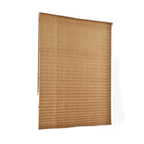vorübergehende Fenster, Selbstklebende, plissierte vertikale Fensterjalousien, halbverdunkelnd, mehrfarbig, mehrere Größen(Brown,180x60cm) von WEITINGKKK