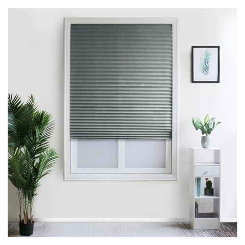 vorübergehende Fenster, Selbstklebende, plissierte vertikale Fensterjalousien, halbverdunkelnd, mehrfarbig, mehrere Größen(Grey,180x60cm) von WEITINGKKK