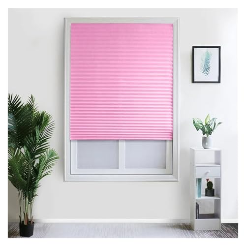 vorübergehende Fenster, Selbstklebende, plissierte vertikale Fensterjalousien, halbverdunkelnd, mehrfarbig, mehrere Größen(Pink,150x90cm) von WEITINGKKK