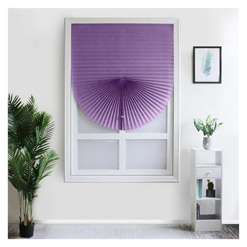 vorübergehende Fenster, Selbstklebende, plissierte vertikale Fensterjalousien, halbverdunkelnd, mehrfarbig, mehrere Größen(Purple,180x90cm) von WEITINGKKK