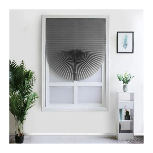 vorübergehende Fenster, Selbstklebende vertikale Verdunkelungsplissees for Fenster, mehrfarbig, mehrere Größen(Grey,S 60X150cm) von WEITINGKKK