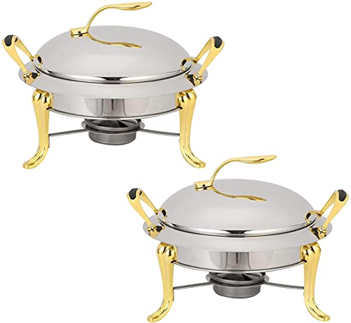 WEITOL Elektrischer Buffetheber, 2er-Pack, runde Chafing Dish in voller Größe, 3-Liter-Buffetheber aus Edelstahl mit Lebensmittelpfanne, Deckel und Brennstoffhalter, für Geburtstagsfeiern, Hochzeit WEITOL Elektrischer Buffetheber, 2er-Pack, runde Chafing Dish in voller Größe, 3-Liter-Buffetheber aus Edelstahl mit Lebensmittelpfanne, Deckel und Brennstoffhalter, für Geburtstagsfeiern, Hochzeit von WEITOL