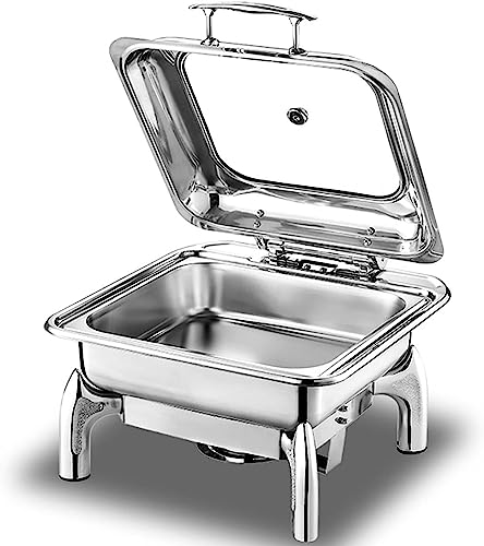 WEITOL Elektrischer Buffetheber, Buffetheber und Heizung – Lebensmittelerhitzer für Catering-Events, Buffet-Set, Edelstahl-Catering-Lebensmittelerhitzer, Hot-Pot-Buffet-Set, Kaltteller-Set (rund, e von WEITOL