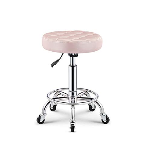 WEITOL Rollhocker, runder Sattel, Rollender Drehhocker, Sessel, Computerhocker, Stuhl Auf Rollen, Posinghocker, verstellbare Höhe 43-53 cm, unterstütztes Gewicht 160 kg von WEITOL
