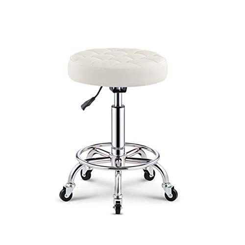 WEITOL Rollhocker, runder Sattel, Rollender Drehhocker, Sessel, Computerhocker, Stuhl Auf Rollen, Posinghocker, verstellbare Höhe 43-53 cm, unterstütztes Gewicht 160 kg von WEITOL