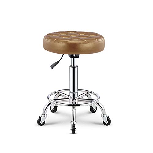 WEITOL Rollhocker, runder Sattel, Rollender Drehhocker, Sessel, Computerhocker, Stuhl Auf Rollen, Posinghocker, verstellbare Höhe 43-53 cm, unterstütztes Gewicht 160 kg von WEITOL