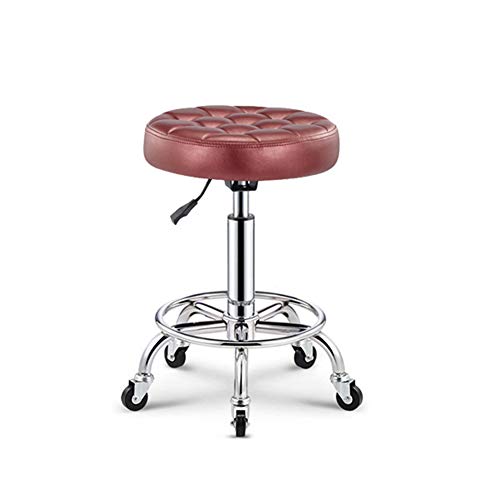 WEITOL Rollhocker, runder Sattel, Rollender Drehhocker, Sessel, Computerhocker, Stuhl Auf Rollen, Posinghocker, verstellbare Höhe 43-53 cm, unterstütztes Gewicht 160 kg von WEITOL
