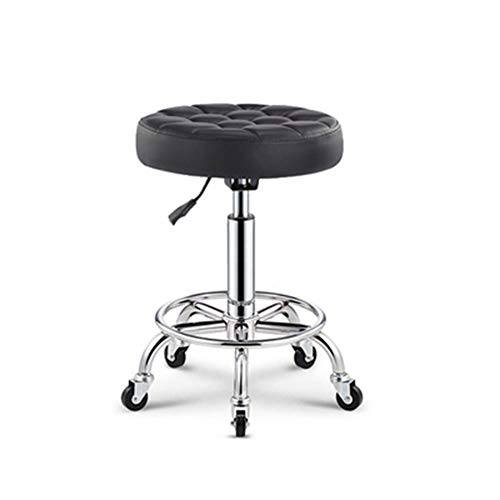 WEITOL Rollhocker, runder Sattel, Rollender Drehhocker, Sessel, Computerhocker, Stuhl Auf Rollen, Posinghocker, verstellbare Höhe 43-53 cm, unterstütztes Gewicht 160 kg von WEITOL