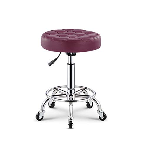 WEITOL Rollhocker, runder Sattel, Rollender Drehhocker, Sessel, Computerhocker, Stuhl Auf Rollen, Posinghocker, verstellbare Höhe 43-53 cm, unterstütztes Gewicht 160 kg von WEITOL