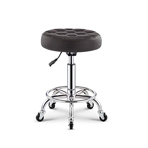 WEITOL Rollhocker, runder Sattel, Rollender Drehhocker, Sessel, Computerhocker, Stuhl Auf Rollen, Posinghocker, verstellbare Höhe 43-53 cm, unterstütztes Gewicht 160 kg von WEITOL