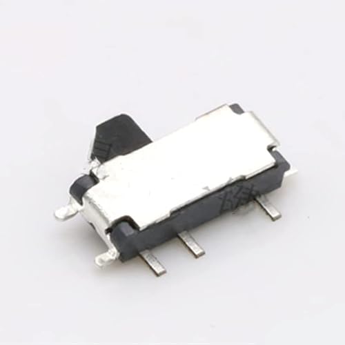 WEITOL Schalter 10/50/100 Stück X EIN-EIN 2 Positionen 1P2T SPDT Miniatur-Horizontal-Schiebeschalter SMD 7-poliger Griff Höhe 1,5 mm 12C01-07 - (Color : Noir, Size : 10pcs) von WEITOL