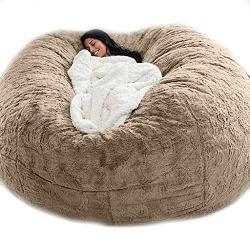 WEITOL Sitzsäcke Jumbo-Fell-Sitzsackbezug, 5/6/7 Fuß weicher, Flauschiger Sitzsack, Möbel für Erwachsene und Kinder, superweicher Sitzsack (Farbe: B, Größe: 5 Fuß) (kein Füllstoff) von WEITOL