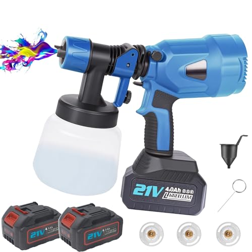 WEIWAN Akku Farbsprühsystem Elektrisches Wandfarbe Farbsprühgerät, Akku Elektrische Spritzpistole Farbsprühpistole, 2x4.0Ah - 21V, 600ml/min, Bürstenlosen Motor WEIWAN Akku Farbsprühsystem Elektrisches Wandfarbe Farbsprühgerät, Akku Elektrische Spritzpistole Farbsprühpistole, 2x4.0Ah - 21V, 600ml/min, Bürstenlosen Motor von WEIWAN