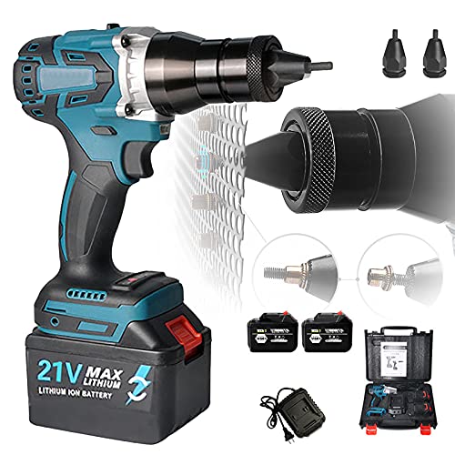 WEIWAN Nietzange Akku Elektrisch Nietmaschine Automatisch Nietzange mit 2 x 3,0 Ah Batterie, Elektrische Nietmutternpistole Akku Set mit Nasenstücken für M6 M8, Automatisches Nieten Akku Nietpistole WEIWAN Nietzange Akku Elektrisch Nietmaschine Automatisch Nietzange mit 2 x 3,0 Ah Batterie, Elektrische Nietmutternpistole Akku Set mit Nasenstücken für M6 M8, Automatisches Nieten Akku Nietpistole von WEIWAN