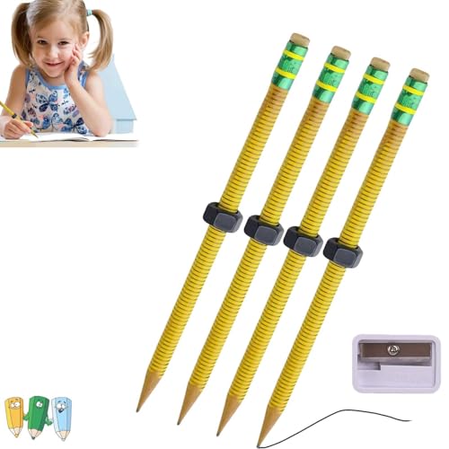Zappelstift für ADHS-Patienten – Lindert Angstzustände, Stifthülle mit Gewinde und Schrauben für Kinder und Erwachsene, tragbares Schreibgerät für Konzentration, sensorische Entspannung (4PCS) von WEIWOGU