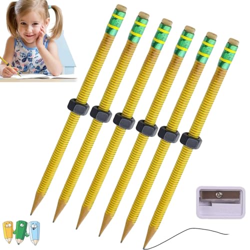 Zappelstift für ADHS-Patienten – Lindert Angstzustände, Stifthülle mit Gewinde und Schrauben für Kinder und Erwachsene, tragbares Schreibgerät für Konzentration, sensorische Entspannung (6PCS) von WEIWOGU
