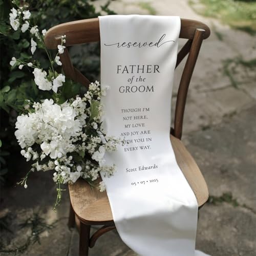 Schild mit Aufschrift "Reserved Wedding Memorial Chair", personalisiertes Stoffschild, Hochzeitsstuhl-Banner in Erinnerung an geliebte Menschen (38 x 100 x 40 Zoll) von WEIYOUDP
