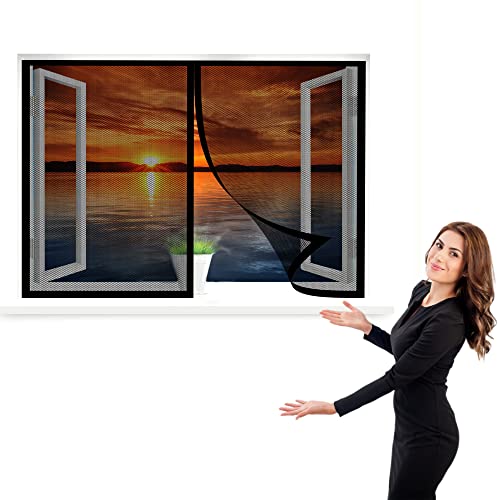 Fliegengitter Magnetvorhang, 80 x 160 cm Insektenschutz, Magnet Fliegengitter, Automatisches Schließen für Windows/Wohnzimmer Fenstern, Schwarz von WEIZERO