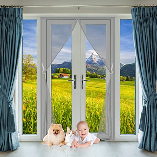 Fliegengitter Mit Magnet Insektenschutz 120 x 180 cm, Magnetvorhang Ohne Bohren, mit Heavy Duty Magnetvorhang Moskitonetz für Balkontür Wohnzimmer Terrassentür, Grau von WEIZERO