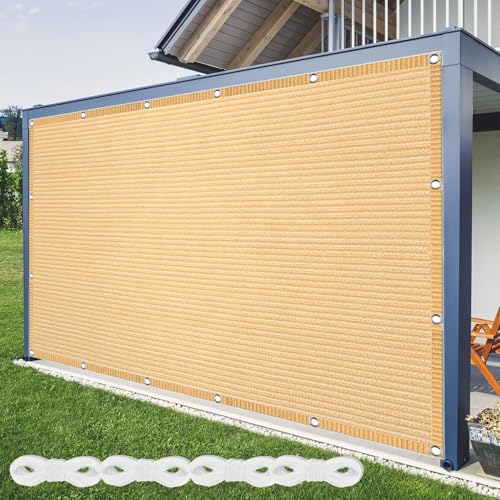 Sonnenschutz Sonnensegel 120 x 360 cm Rechteckig Atmungsaktiv Sonnenschutz Windschutz Schattentuch Segel Baldachin inkl Befestigungsseile für Terrasse Balkon, Creme Farben Sonnenschutz Sonnensegel 120 x 360 cm Rechteckig Atmungsaktiv Sonnenschutz Windschutz Schattentuch Segel Baldachin inkl Befestigungsseile für Terrasse Balkon, Creme Farben von WEIZERO