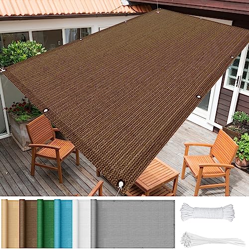 Sonnensegel Rechteckig 0.5 x 4 m Rechteckig Atmungsaktiv UV Schutz Sonnensegel Garten Sonnenschutz Balkon Atmungsaktiv 95% Uv Schutz für Terrasse, Balkon, Pool und Garten, Braun von WEIZERO