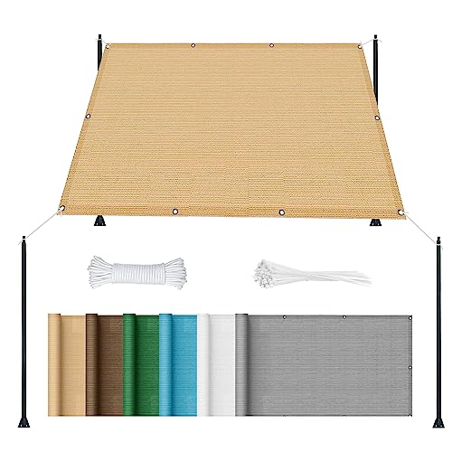 Sonnensegel Sonnenschutz Garten 2.6 x 3.6 m Rechteckig Atmungsaktiv UV Schutz Outdoor Markise Baldachin Sonnenschutz für Terrasse, Balkon, Pool und Garten, Creme Farben von WEIZERO