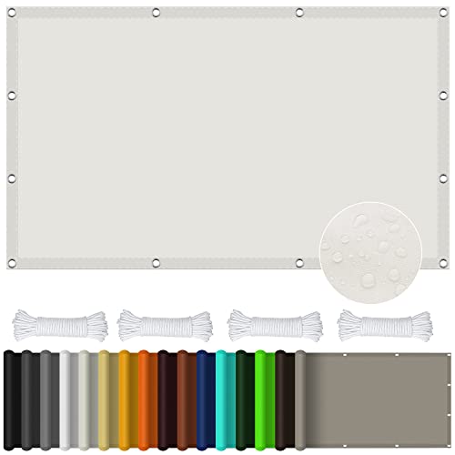 Sonnensegel Sonnenschutz Garten 3.5 x 4 m, Sonnensegel Garten Sonnenschutz Balkon 98% UV Schutz Sonnenschutz Windschutz für Garten, Balkon und Terrasse, Elfenbein von WEIZERO